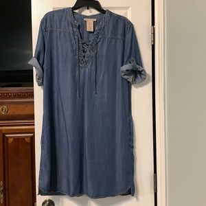 Soft denim dress, loose fit